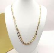 Veronese Italy Gold On Sterling Silver Triple Strand Necklace New With Gift Box