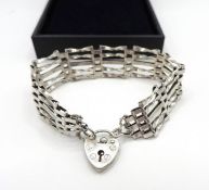 Sterling Silver 5 Bar Gate Bracelet 15 Grams Hallmark Date 1979