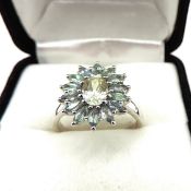 Sterling Silver Peridot Ring New With Gift Pouch