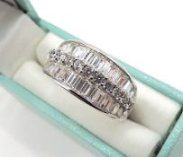 Sterling Silver Simulated Diamond Ring New With Gift Pouch