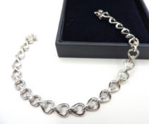 Sterling Silver White Sapphire Bracelet