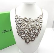 Chris Lewis Jewellery Sterling Silver Hand Crafted Ovals Necklace