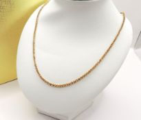 14k Gold On Sterling Silver 24 Inch Margarita Twisted Rock Chain Necklace New With Gift Pouch