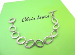 Chris Lewis Jewellery Sterling Silver Ovals Bracelet