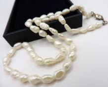 Cultured Pearl Necklace 925 Silver Clasp
