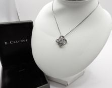 Sterling Silver Cubic Zirconia Pendant Necklace New With Gift Box