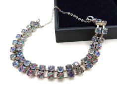 Art Deco Rainbow Iris Glass Bracelet c. 1930's