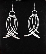 925 Sterling Silver Dangle Drop Earrings New With Gift Pouch