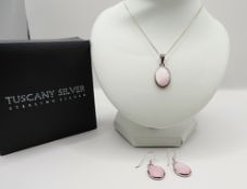 Tuscany Sterling Silver Necklace & Earrings New With Gift Box