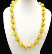Vintage Hand Blown Murano Glass Bead Necklace