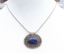 Artisan Silver Lapis Lazuli Pendant Necklace
