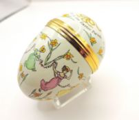 Vintage Staffordshire Enamels Trinket Egg Easter Bonnet
