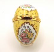 Vintage Bilston Enamels Hand Decorated Trinket Egg