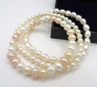 Three Cultured Pearl Bracelets New With Gift Pouch