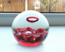 Signed Selkirk Glass Paperweight c. 1980