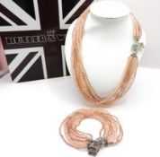 Butler & Wilson Crystal Necklace & Bracelet Set New With Gift Box