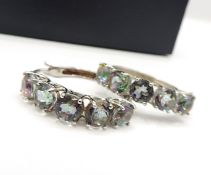 Sterling Silver 7.5 CT Mystic Topaz Earrings New With Gift Pouch