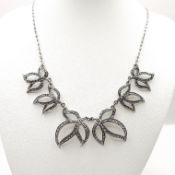 Antique Sterling Silver Art Nouveau Marcasite Necklace