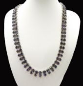 Art Deco Rainbow Iris Glass Necklace c. 1930's