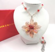 Butler & Wilson Aurora Borealis Flower Necklace New Boxed