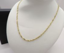 Gold On Sterling Silver Chain Necklace New With Gift Pouch