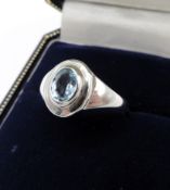 Artisan Sterling Silver Blue Topaz Ring