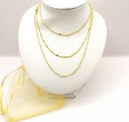 14k Gold Sterling Silver 36 Inch Necklace New With Gift Pouch