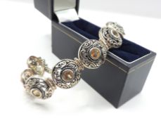 Sterling Silver Citrine Gemstone Bracelet New With Gift Box