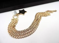 Gold On Sterling Silver Bracelet 38 Grams Made In Italy New With Gift Box