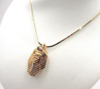 Gold On Silver Egyptian Pharaoh Pendant Necklace
