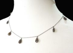 Sterling Silver Teardrop Gemstone Necklace New With Gift Box