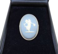 Vintage Sterling Silver Wedgwood Brooch