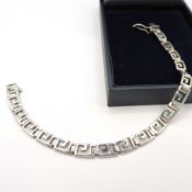 925 Sterling Silver Greek Key Bracelet 13 Grams