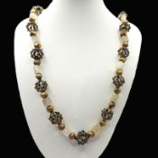 Vintage 22 Inch Chunky Gemstone Bead Necklace