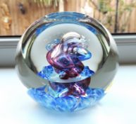 Large Peter Holmes Selkirk Glass Paperweight
