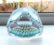 Whitefriars Millefiori Facet Cut Paperweight Cane Date 1978