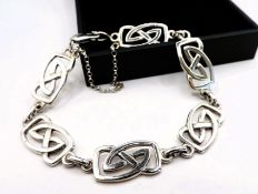 Sterling Silver Celtic Panel Link Bracelet