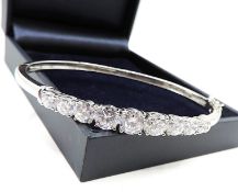 New Sterling Silver 8 Carat Cubic Zirconia Bangle