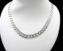 Sterling Silver 20 Inch Flat Curb Link Chain Necklace 19 Grams