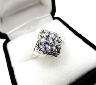Sterling Silver 3 Carat Tanzanite Ring New With Gift Pouch