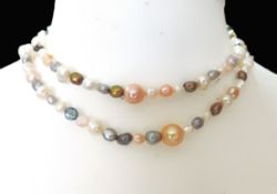 Cultured Pearl Necklace 36 Inches New With Gift Pouch