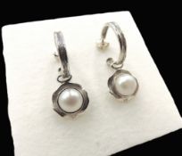 Sterling Silver Cultured Pearl Earrings With Gift Pouch