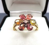 Sterling Silver Multi Colour Tourmaline Gemstone Ring New With Gift Box