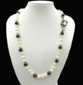Cultured Pearl Necklace Silver Clasp New With Gift Pouch