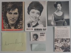 A Collection of 7 x Autographs – Bryan Ferry – Doris Day – Deborah Kerr and More.