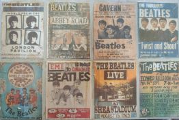 A Collection of 8 x The Beatles Rare and Original Mini Concert Posters Cut From Magazines.