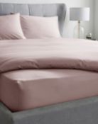 200TC PDYE Deep Fit Fitted Sheet Blush Single