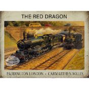 The Red Dragon Large Metal Designed Steam Train Wall Art