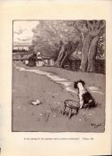 Pretty Milkmaid Cecil Aldin Old Christmas 1908 Antique Illustration-144.