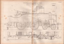 Steep Gradient Passenger Alar & Santander Railway Spain Antique Diagram-18.